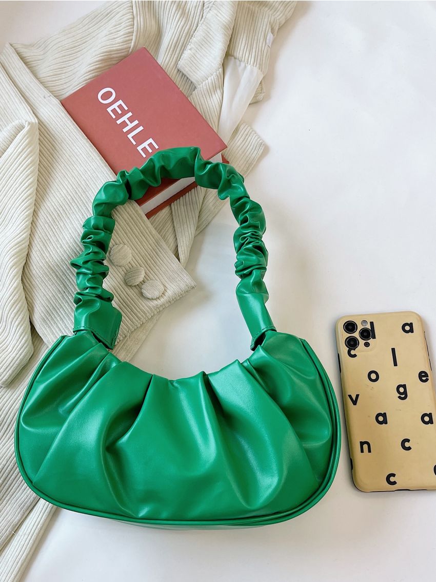 Minimalist Ruched Baguette Bag