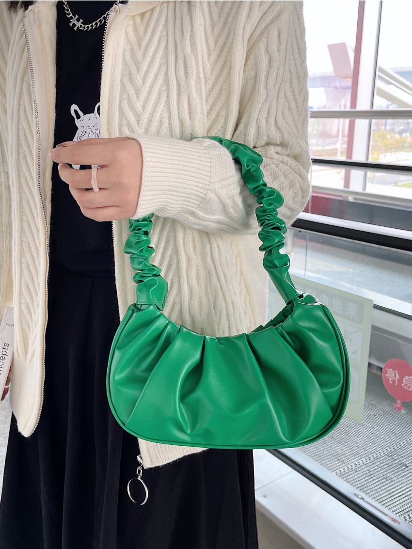 Minimalist Ruched Baguette Bag