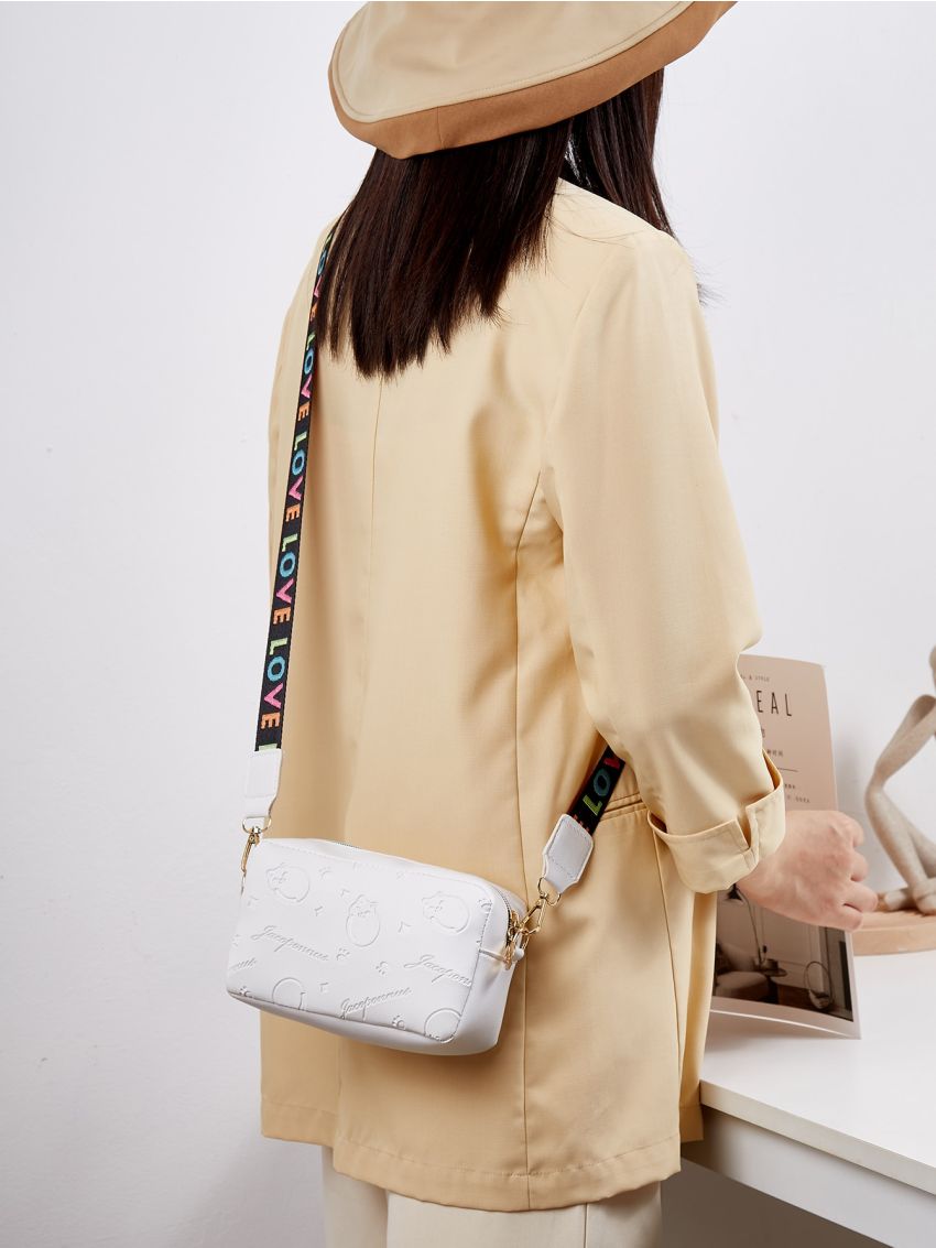 Mini Cartoon Cat Embossed Square Bag