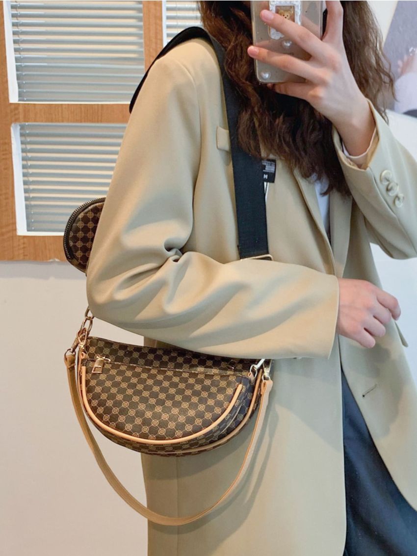 3pcs Geo Graphic Saddle Bag Set