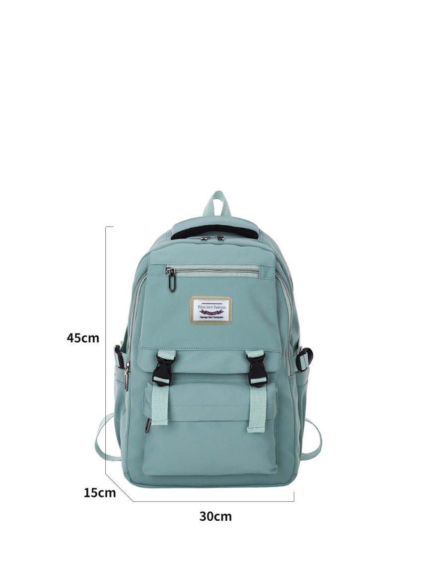 Minimalist Letter Patch Pocket Front Backpack