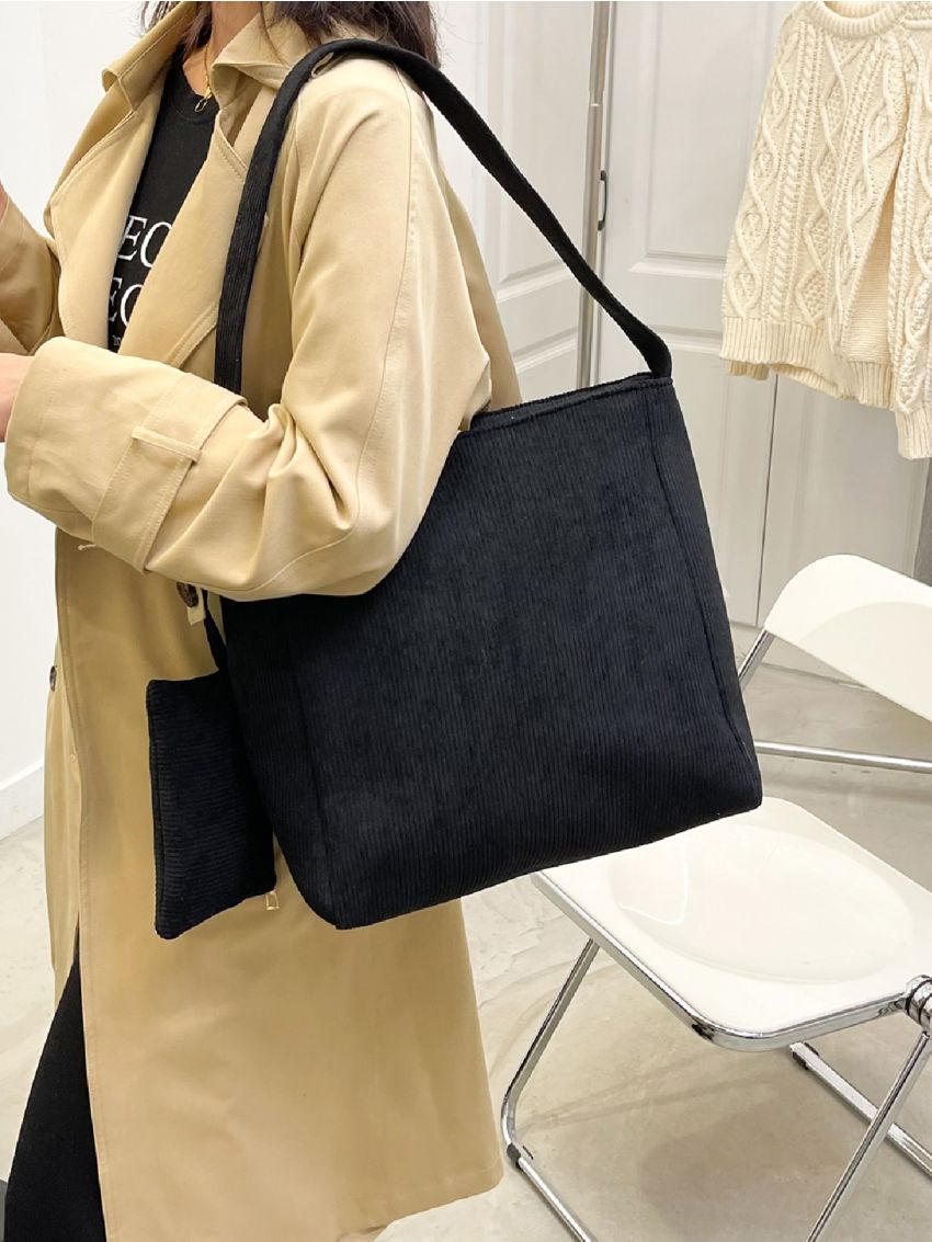 Minimalist Corduroy Square Bag
