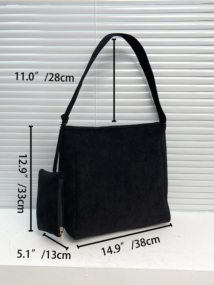 Minimalist Corduroy Square Bag