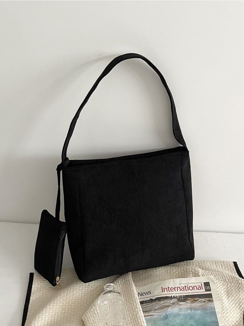 Minimalist Corduroy Square Bag