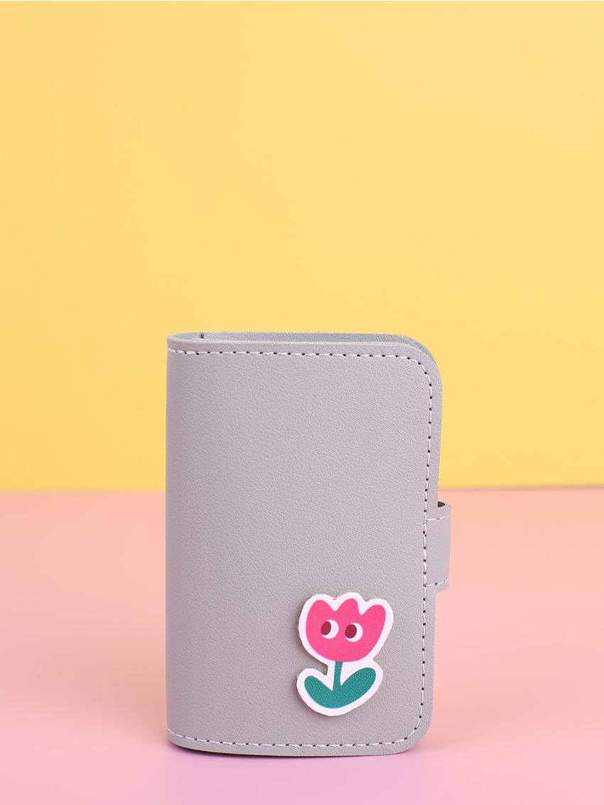 Cartoon Floral Appliques Card Holder