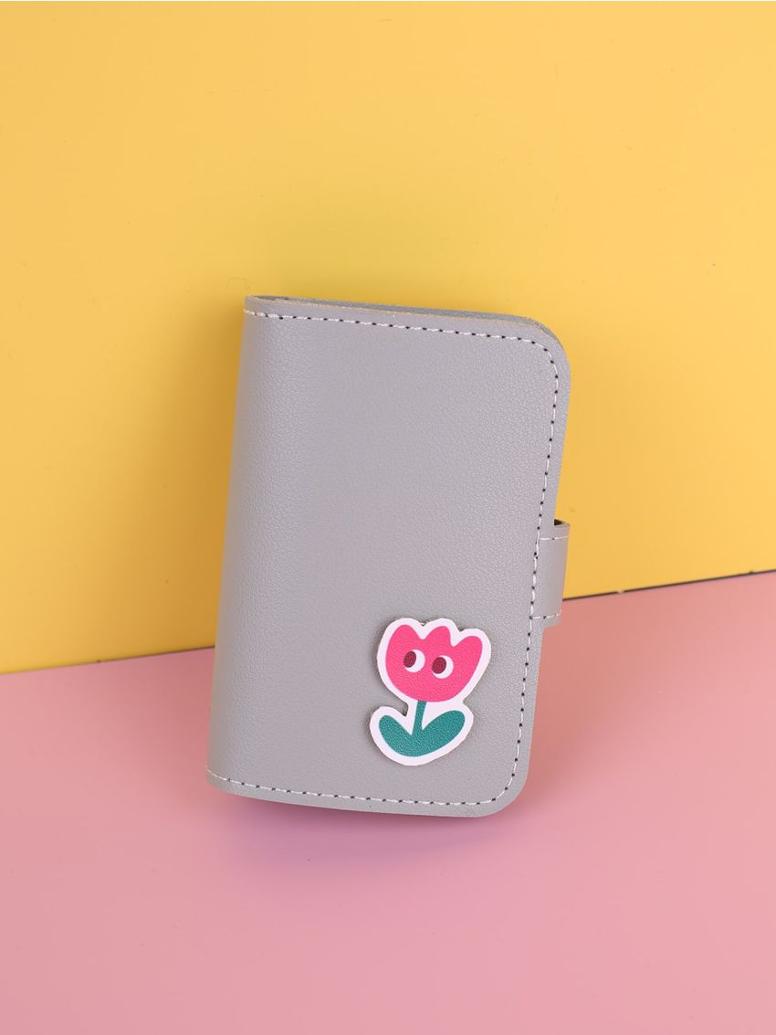 Cartoon Floral Appliques Card Holder