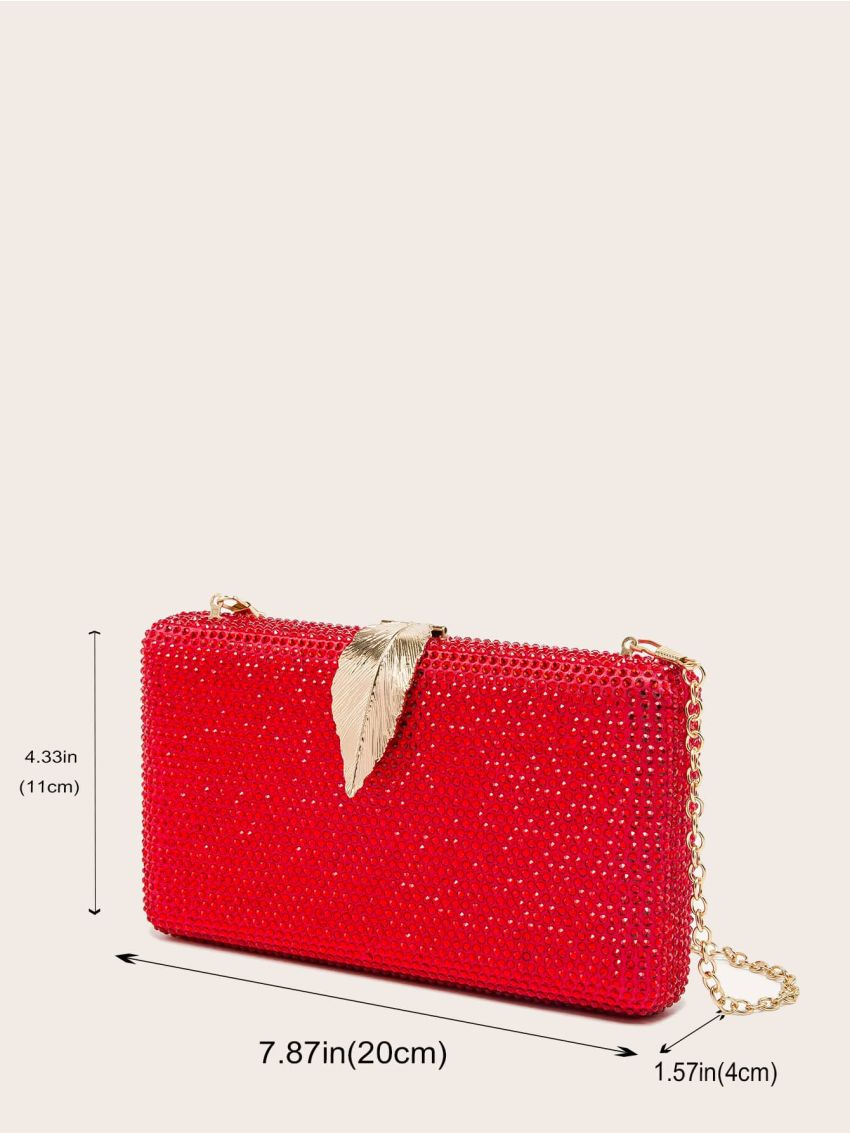 Metallic Leaf Decor Evening Bag