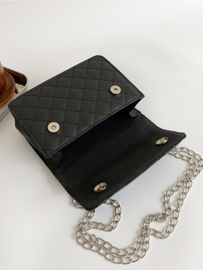 Mini Butterfly Decor Quilted Chain Satchel Bag