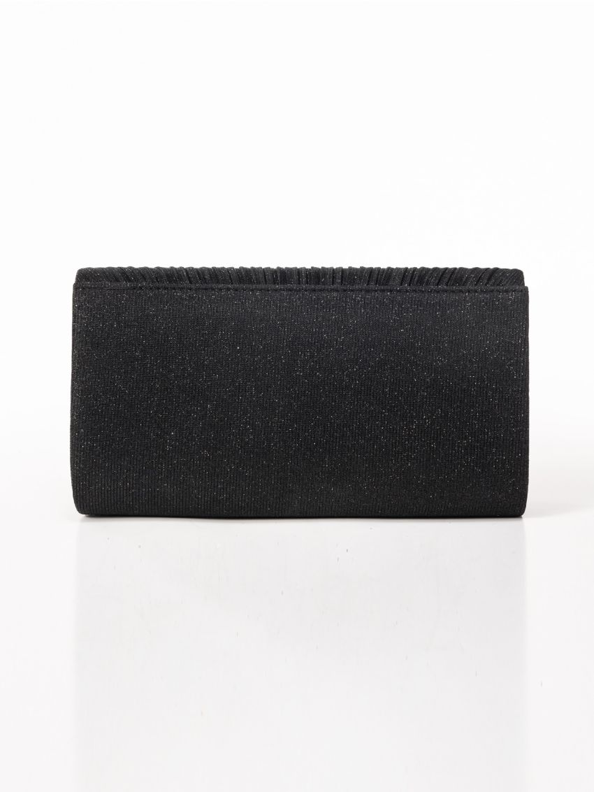 Metal Detail Glitter Evening Bag