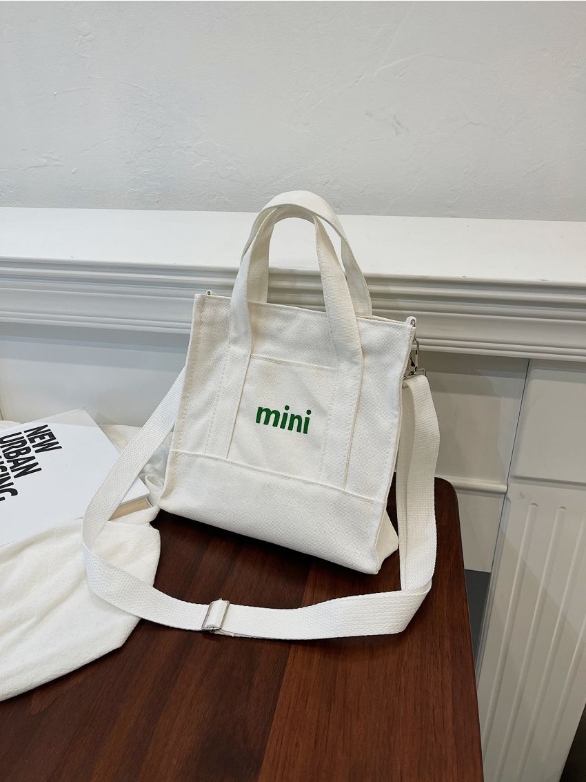 Letter Graphic Satchel Bag