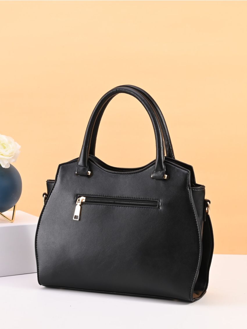 3pcs Chain Decor Chevron Tote Bag Set