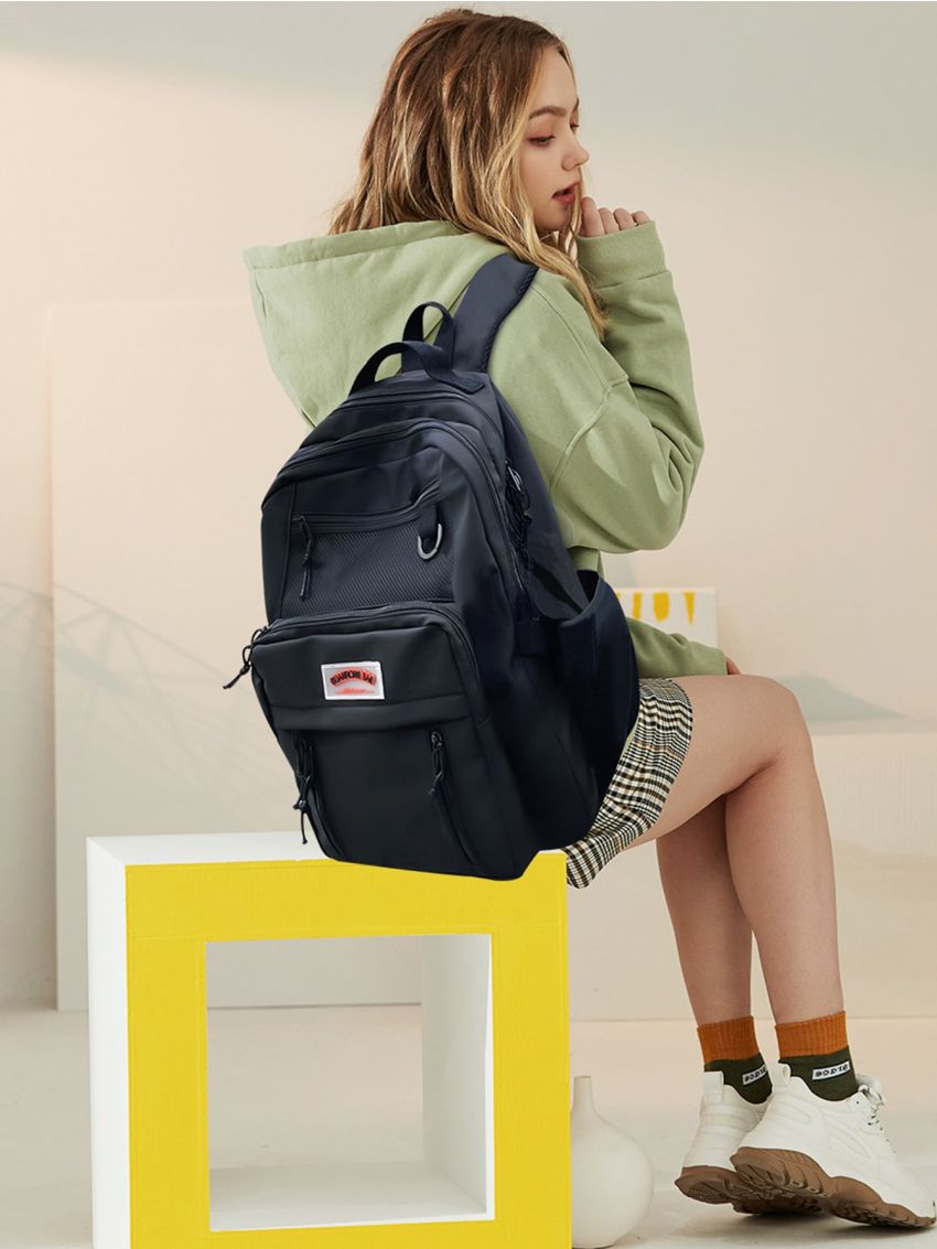 Letter Patch Large Capacity Backpack