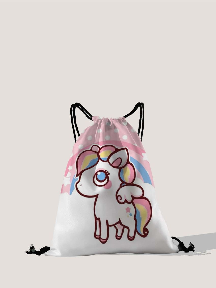 Unicorn Graphic Drawstring Backpack