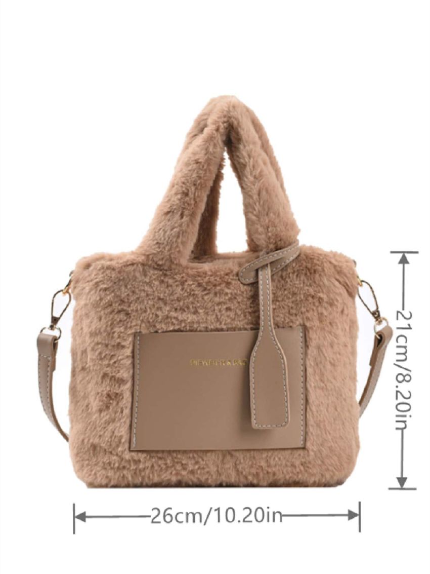 Minimalist Fuzzy Top Handle Bag