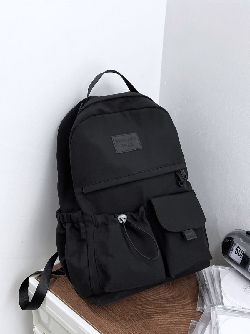 Letter Graphic Multi-Pocket Design Backpack
