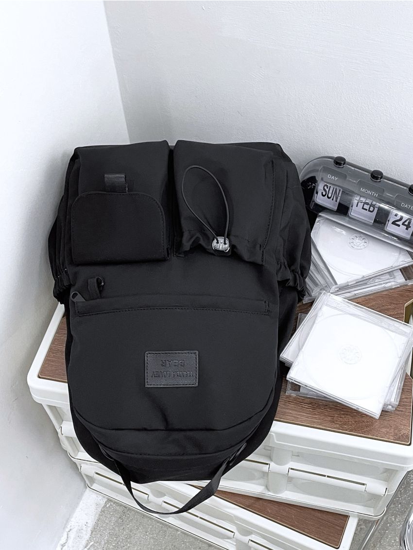 Letter Graphic Multi-Pocket Design Backpack