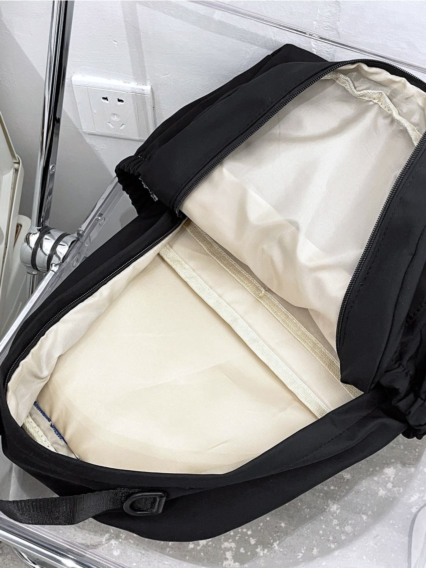 Letter Graphic Multi-Pocket Design Backpack