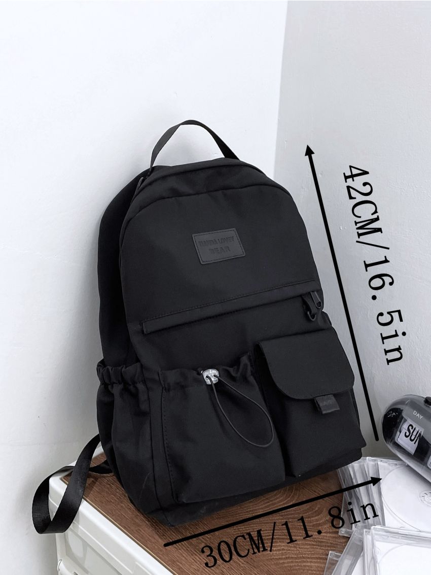 Letter Graphic Multi-Pocket Design Backpack