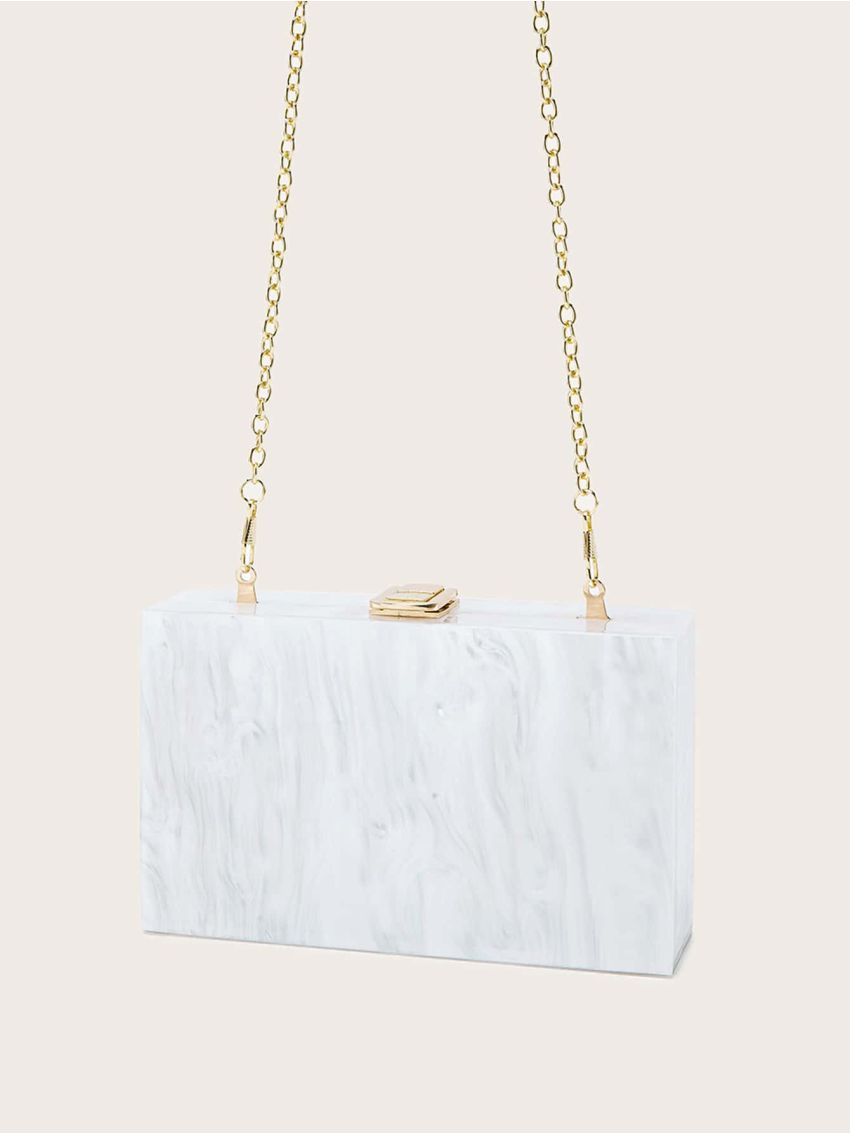 Mini Marble Pattern Chain Box Bag