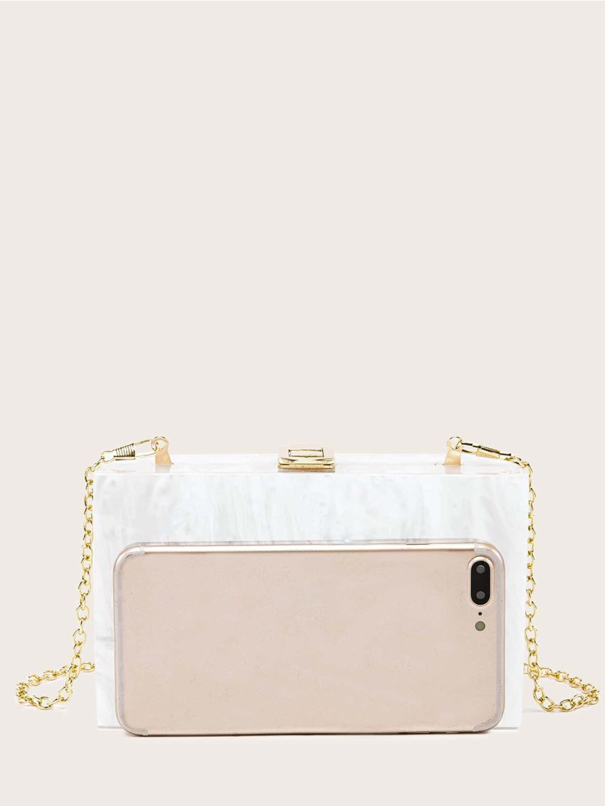 Mini Marble Pattern Chain Box Bag