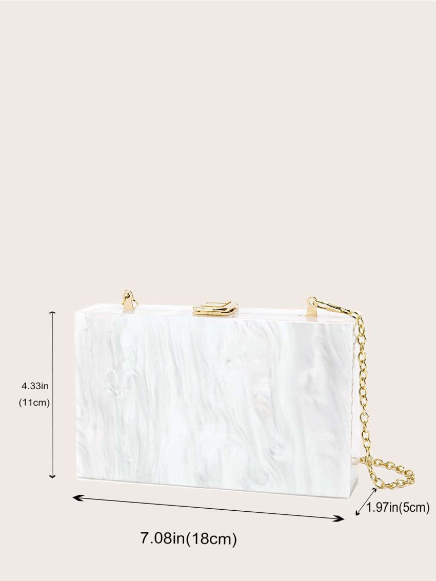 Mini Marble Pattern Chain Box Bag