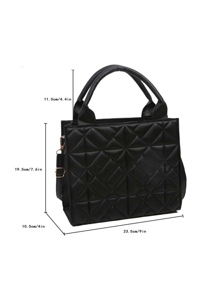 Quilted Embossed Zip Square Bag