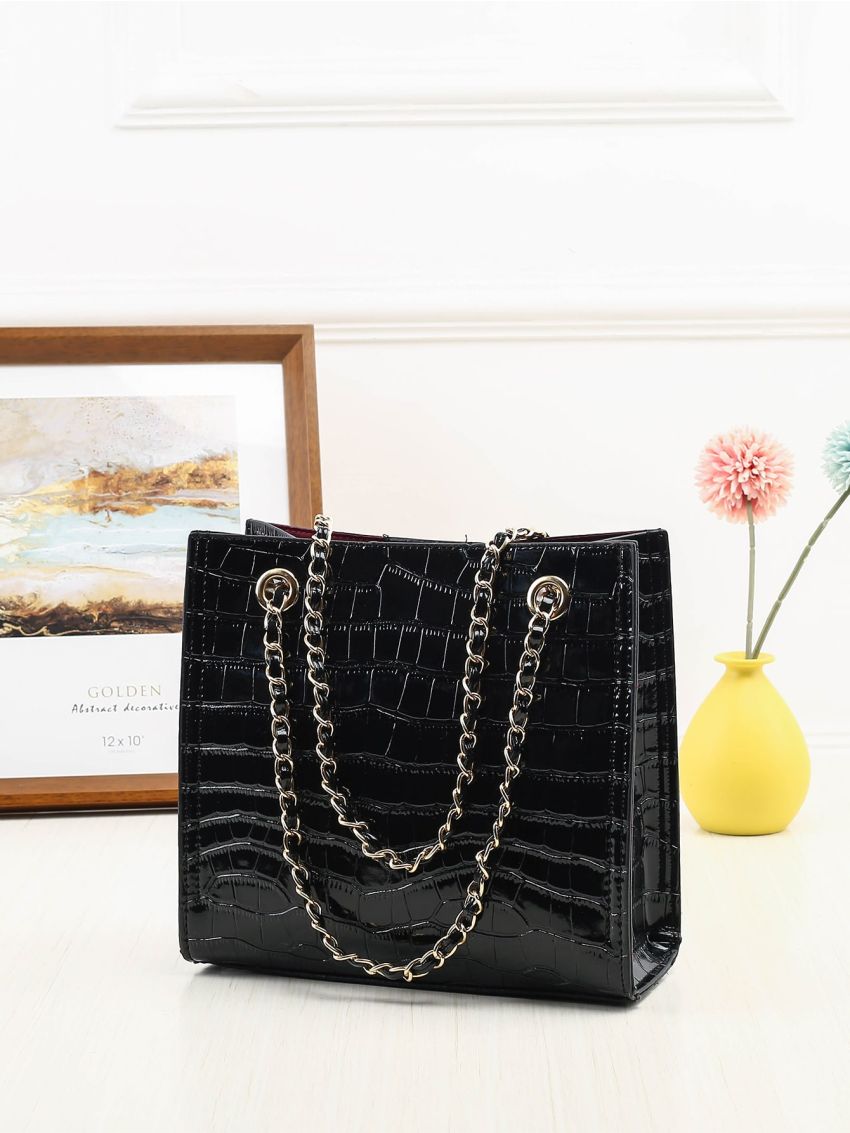 Croc Embossed Tote Bag