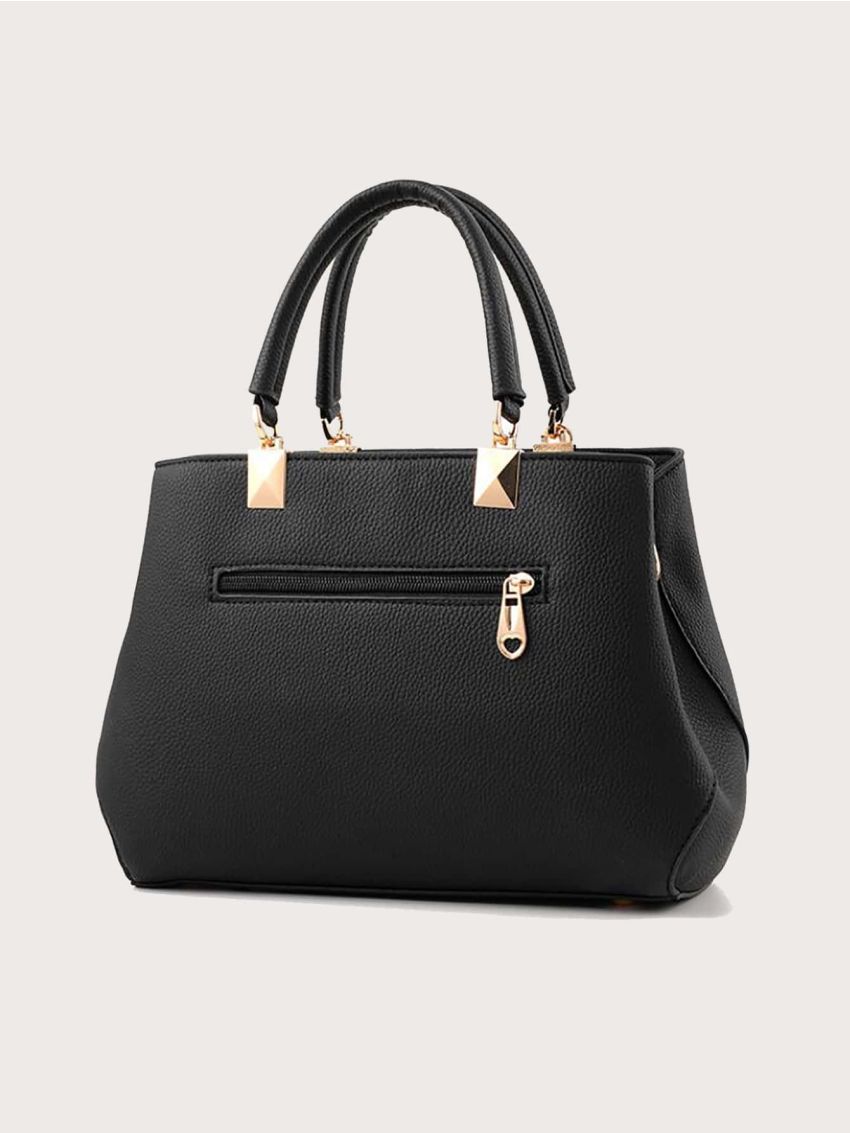 Pebble Embossed Bucket Bag With Bow Charm