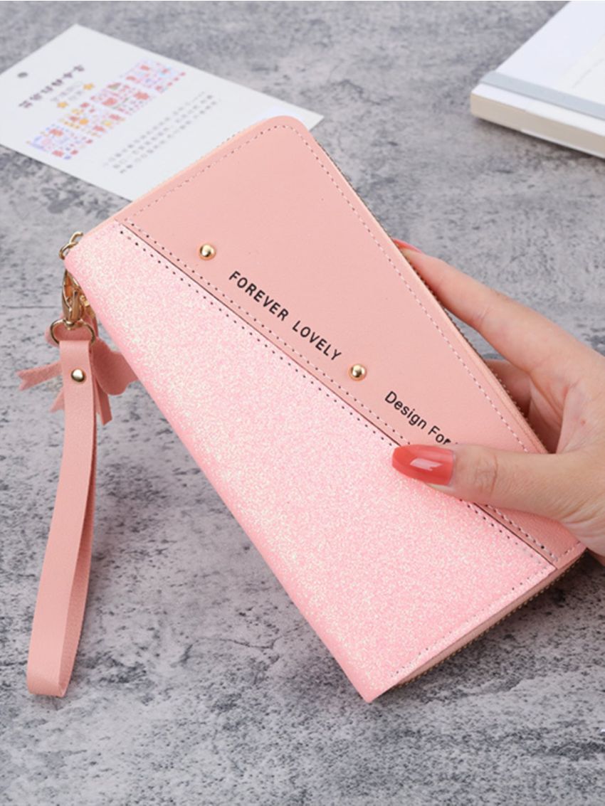 Tassel Decor Glitter Long Wallet