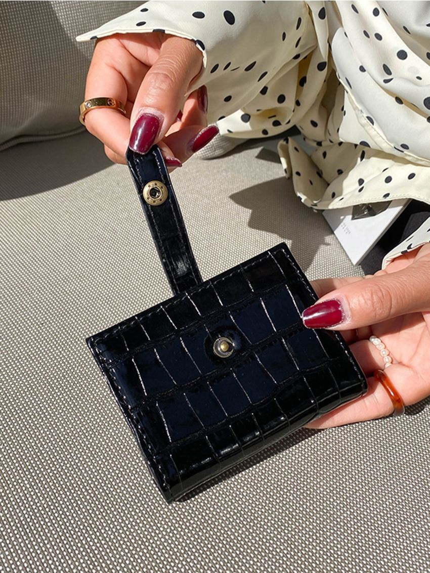 Crocodile Embossed Fold Card Holder