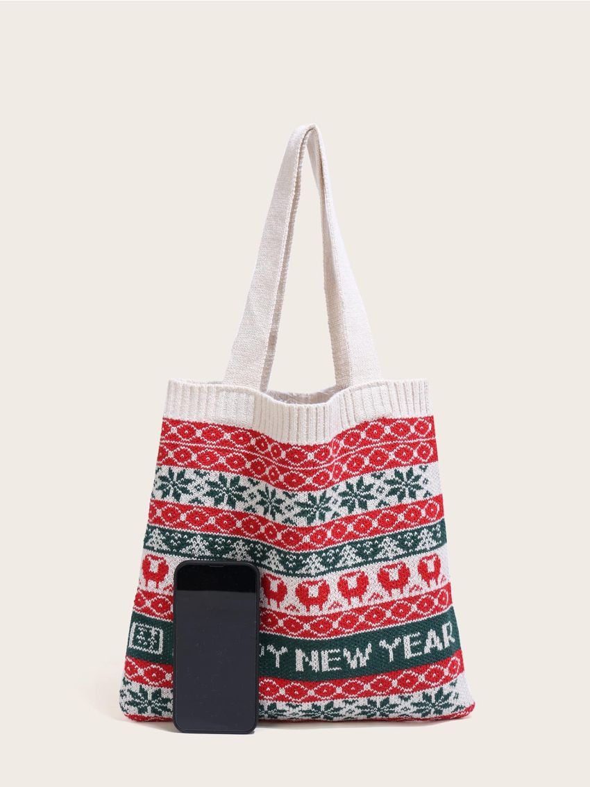 Christmas Graphic Crochet Bag