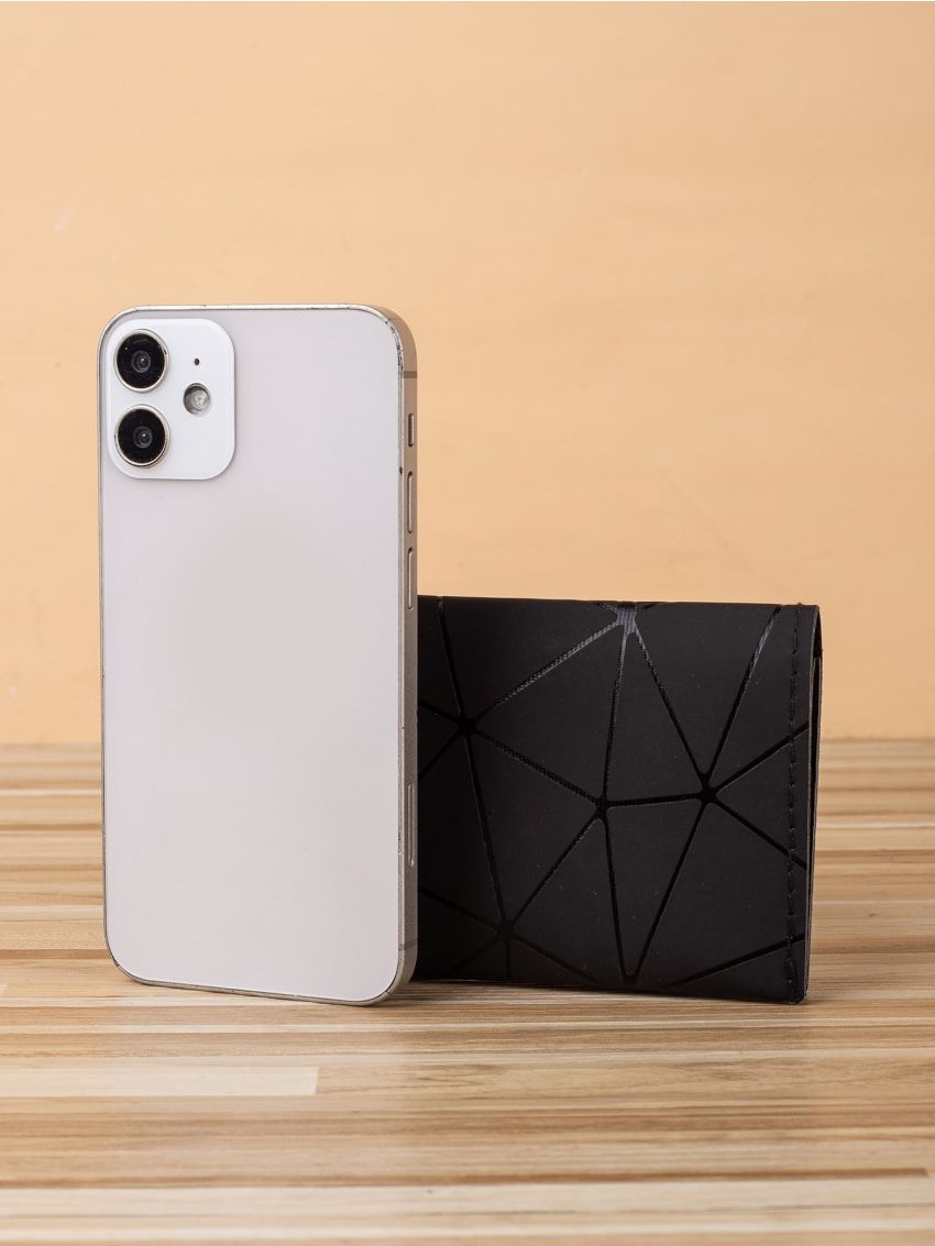 Clear Floral Graphic Snap Button Card Holder