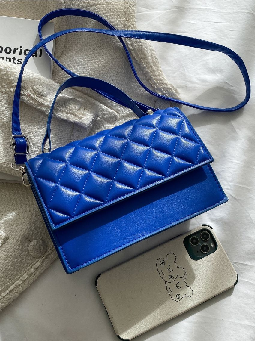 Mini Quilted Pattern Flap Square Bag