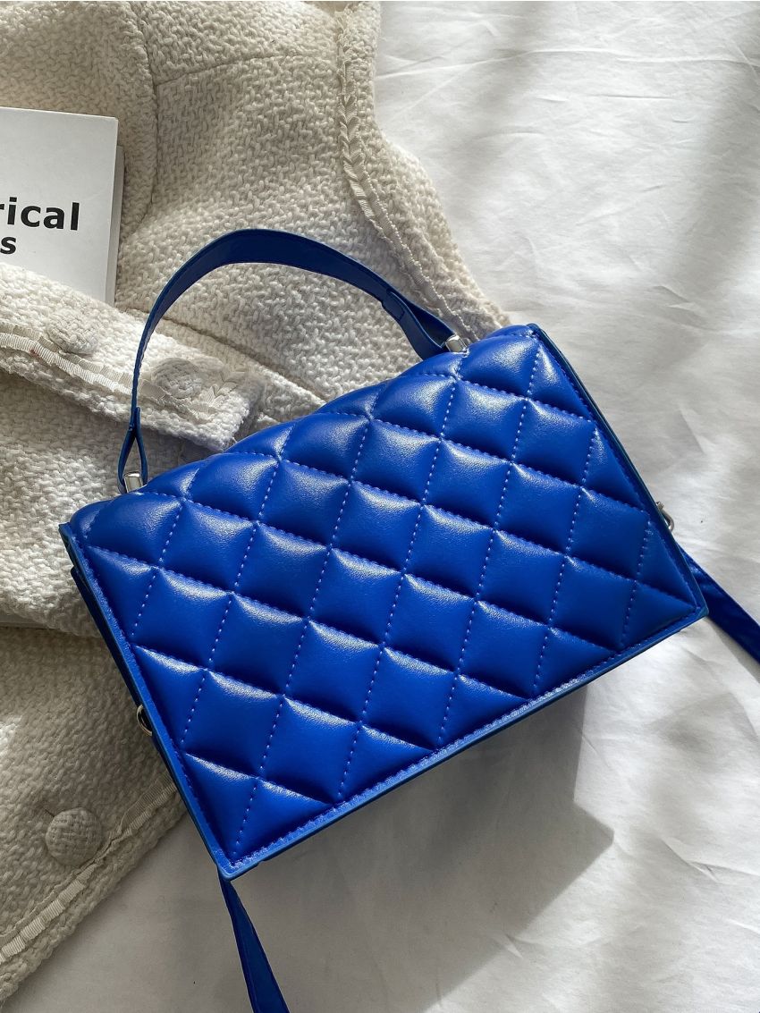 Mini Quilted Pattern Flap Square Bag