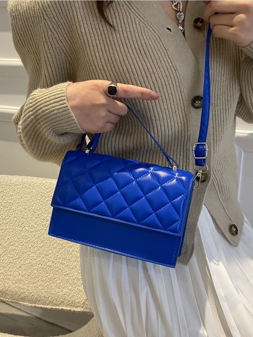 Mini Quilted Pattern Flap Square Bag