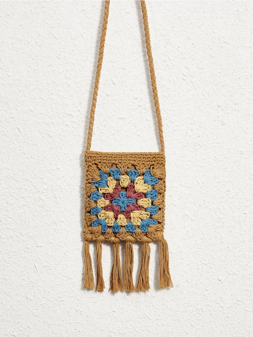 Tassel Decor Crossbody Crochet Bag
