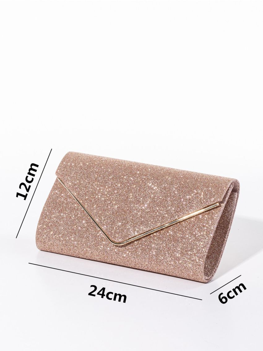Allover Glitter Decor Chain Square Bag
