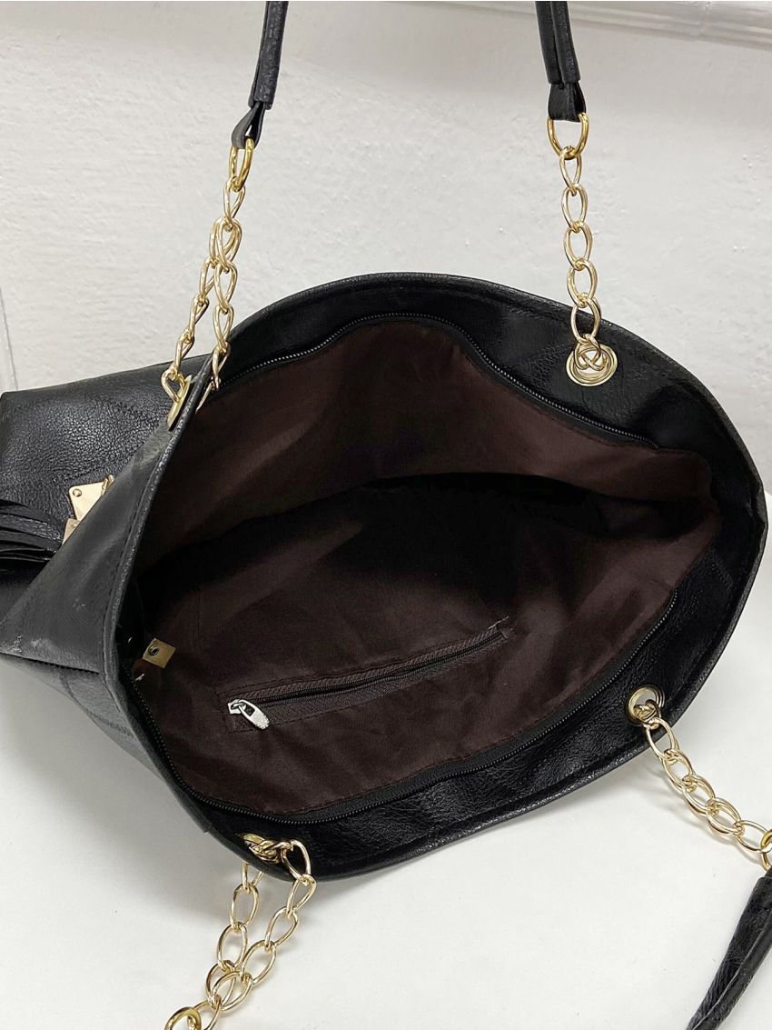 Tassel Decor Chain Tote Bag