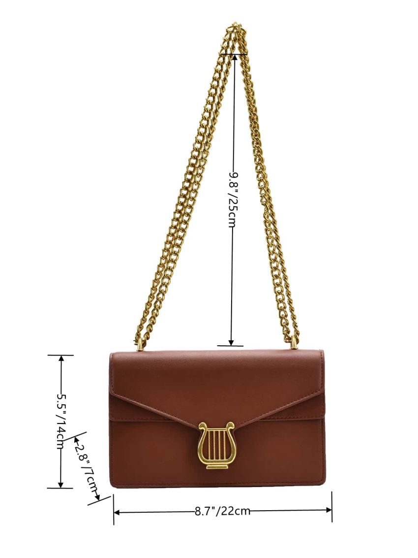 Metal Decor Flap Chain Square Bag