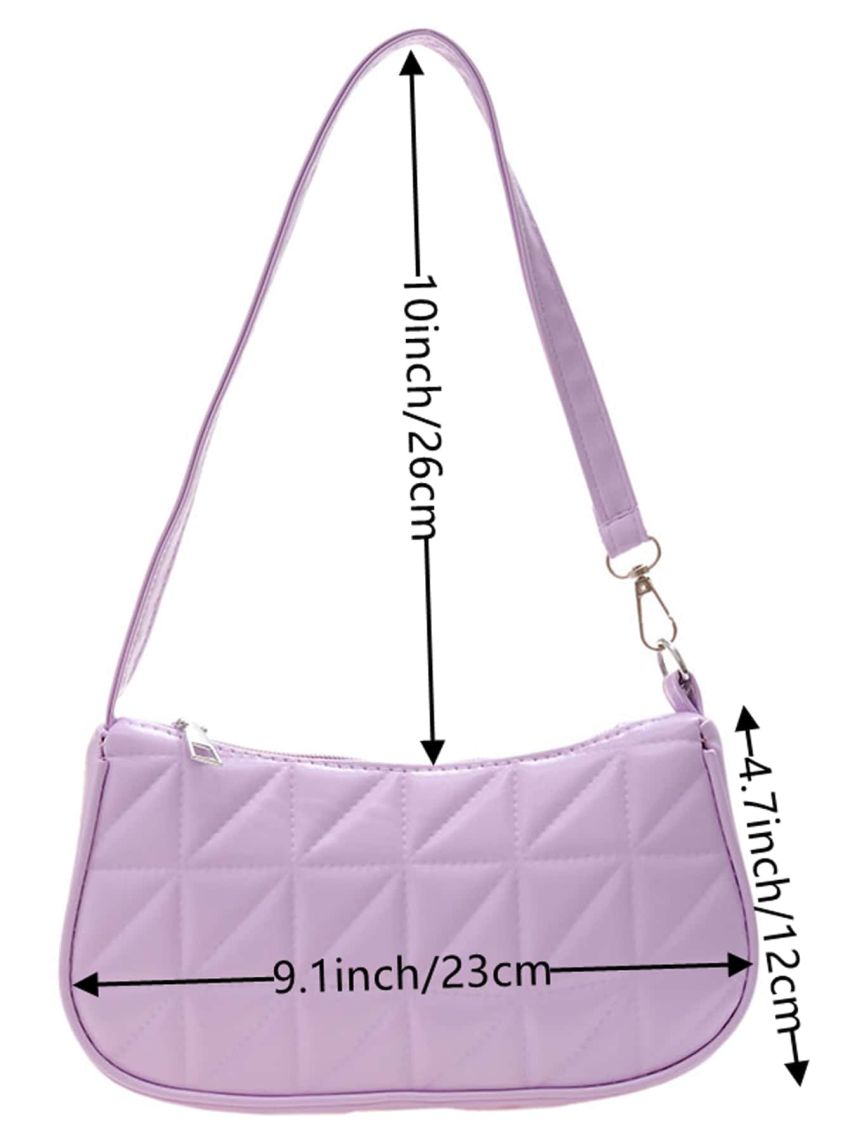 Quilted Pattern Baguette Bag