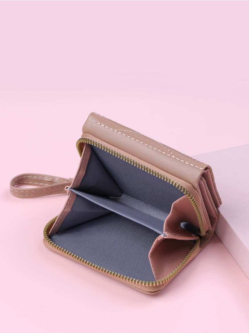 Letter Detail Fold Over Small Purse