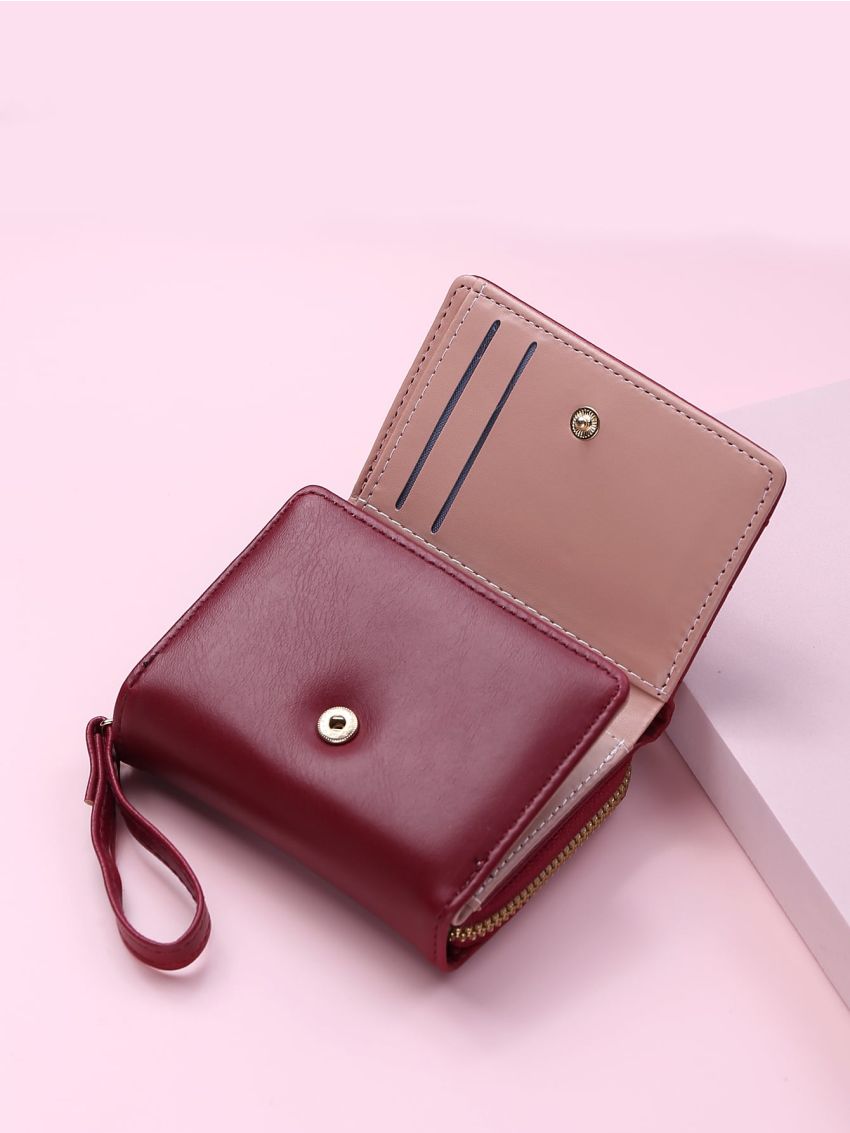 Letter Detail Fold Over Small Purse