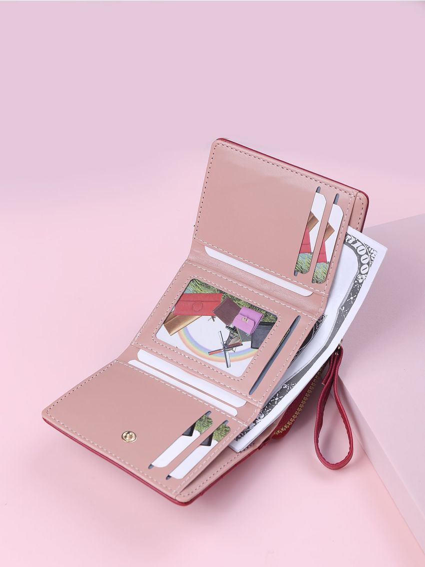 Letter Detail Fold Over Small Purse