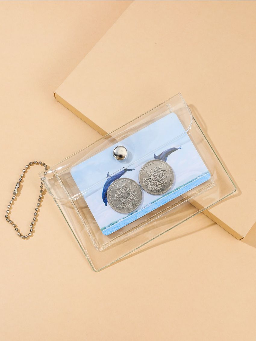 Clear Snap Button Coin Case