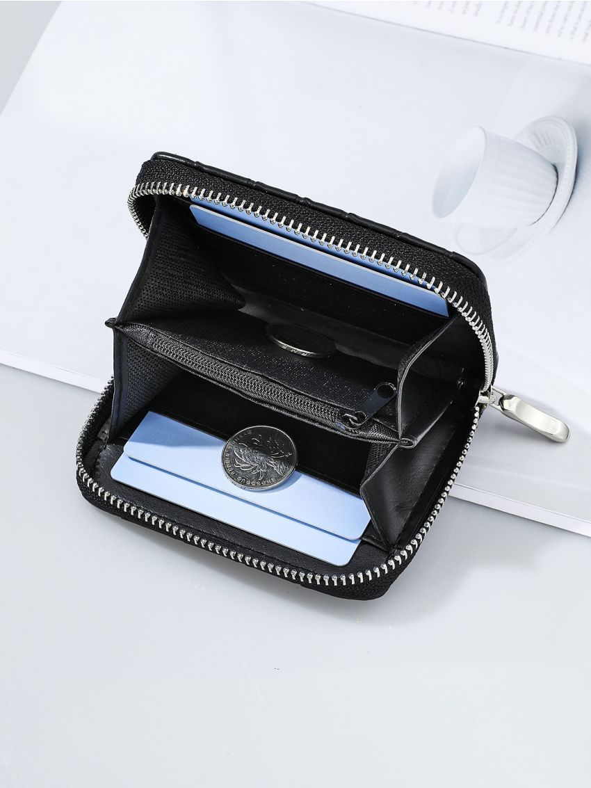 Crocodile Embossed Zip Card Holder