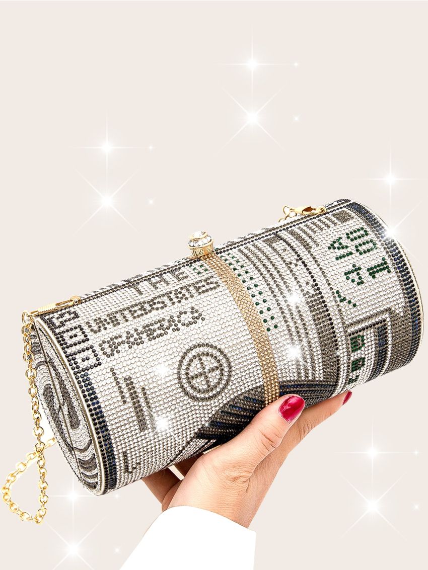 Mini Rhinestone Cylinder Evening Bag