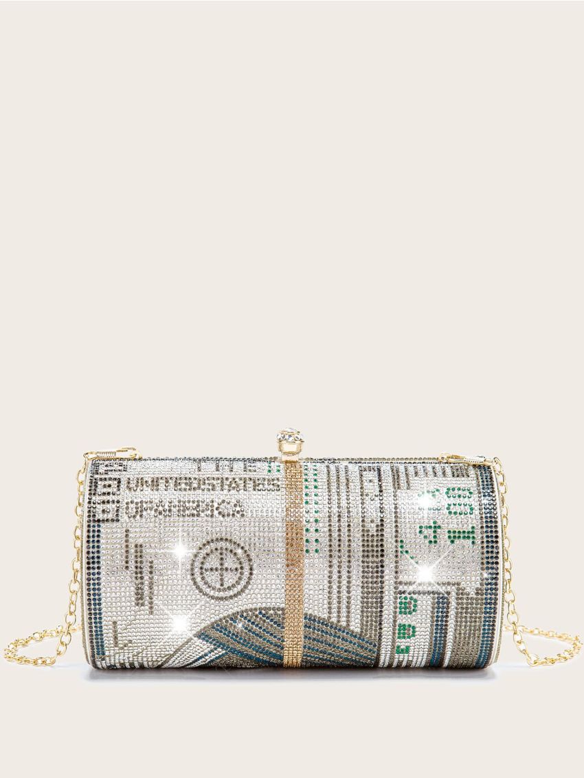 Mini Rhinestone Cylinder Evening Bag