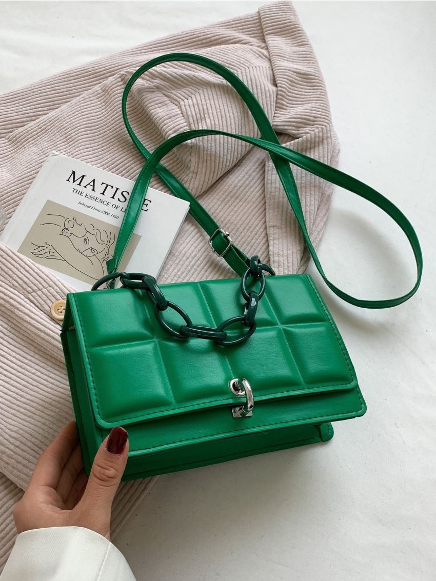 Mini Textured Flap Square Bag