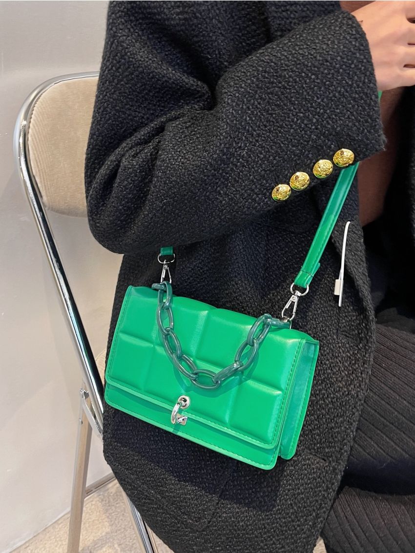 Mini Textured Flap Square Bag