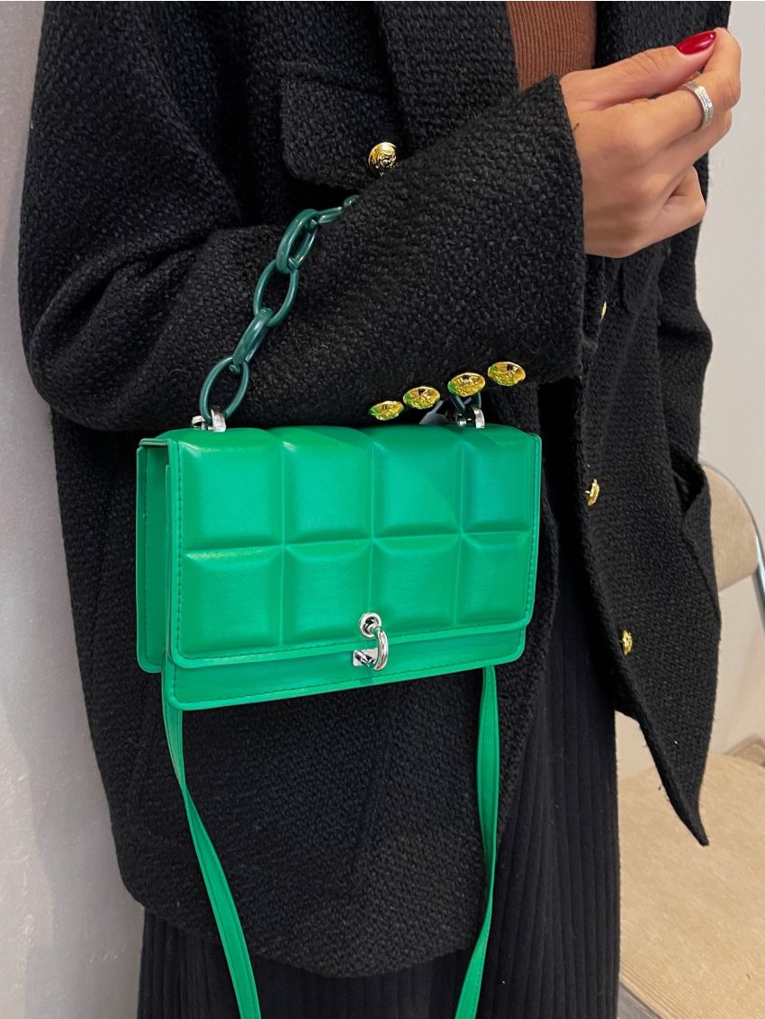 Mini Textured Flap Square Bag